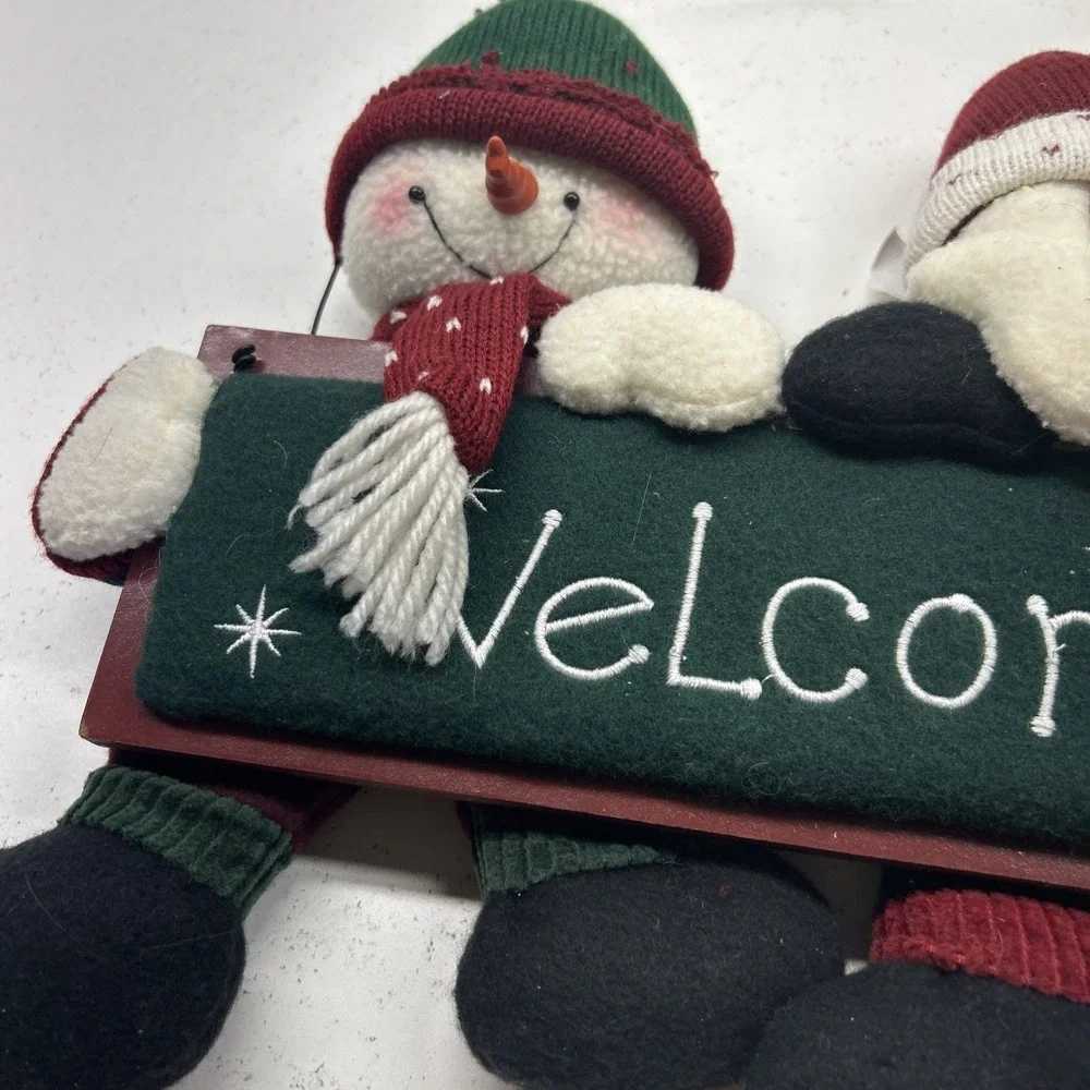 Prima Creations Santa Snowman Plush Christmas Welcome Hanging‎ Decor